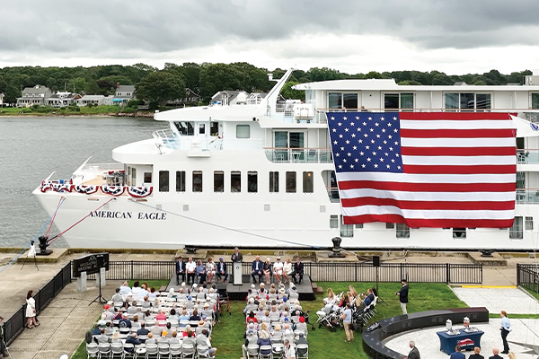 American Eagle Sets Sail from Boston: Celebrates Historic Christening on Buzzards Bay